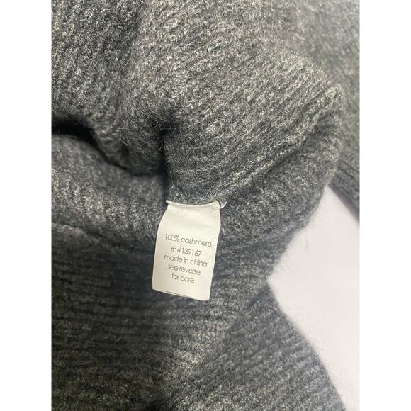 27 Miles 100% Cashmere Sweater XS Gray Pullover Front Tie Knit Lightweight Cozy - Picture 9 of 11